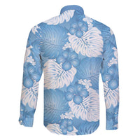 Blue Aloha Hawaii Family Matching Puletasi and Hawaiian Shirt Monstera Hibiscus Plumeria Seamless Vibes - Polynesian Pride