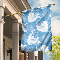 Blue Aloha Hawaii Garden Flag Monstera Hibiscus Plumeria Seamless Vibes - Polynesian Pride