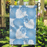 Blue Aloha Hawaii Garden Flag Monstera Hibiscus Plumeria Seamless Vibes - Polynesian Pride