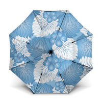 Blue Aloha Hawaii Umbrella Monstera Hibiscus Plumeria Seamless Vibes - Polynesian Pride