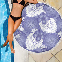Purple Aloha Hawaii Beach Blanket Monstera Hibiscus Plumeria Seamless Vibes - Polynesian Pride