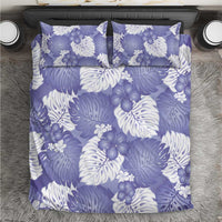 Purple Aloha Hawaii Bedding Set Monstera Hibiscus Plumeria Seamless Vibes - Polynesian Pride