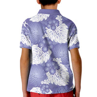 Purple Aloha Hawaii Kid Polo Shirt Monstera Hibiscus Plumeria Seamless Vibes - Polynesian Pride
