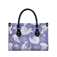 Purple Aloha Hawaii Leather Bag Monstera Hibiscus Plumeria Seamless Vibes - Polynesian Pride