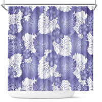 Purple Aloha Hawaii Shower Curtain Monstera Hibiscus Plumeria Seamless Vibes - Polynesian Pride