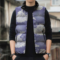 Purple Aloha Hawaii Sleeveless Puffer Jacket Monstera Hibiscus Plumeria Seamless Vibes - Polynesian Pride
