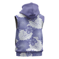 Purple Aloha Hawaii Sleeveless Zip Hoodie Monstera Hibiscus Plumeria Seamless Vibes - Polynesian Pride