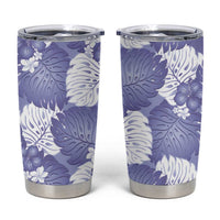 Purple Aloha Hawaii Tumbler Cup Monstera Hibiscus Plumeria Seamless Vibes - Polynesian Pride