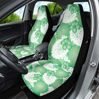 Green Aloha Hawaii Car Seat Cover Monstera Hibiscus Plumeria Seamless Vibes - Polynesian Pride