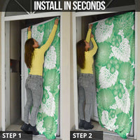 Green Aloha Hawaii Door Cover Monstera Hibiscus Plumeria Seamless Vibes - Polynesian Pride