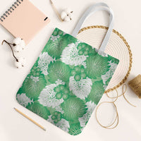 Green Aloha Hawaii Tote Bag Monstera Hibiscus Plumeria Seamless Vibes - Polynesian Pride