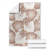 Mocha Mousse Aloha Hawaii Blanket Monstera Hibiscus Plumeria Seamless Vibes - Polynesian Pride