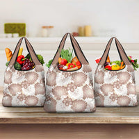 Mocha Mousse Aloha Hawaii Grocery Bag Monstera Hibiscus Plumeria Seamless Vibes - Polynesian Pride