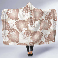 Mocha Mousse Aloha Hawaii Hooded Blanket Monstera Hibiscus Plumeria Seamless Vibes - Polynesian Pride