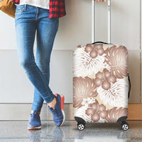 Mocha Mousse Aloha Hawaii Luggage Cover Monstera Hibiscus Plumeria Seamless Vibes - Polynesian Pride