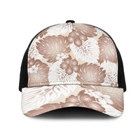 Mocha Mousse Aloha Hawaii Mesh Trucker Cap Monstera Hibiscus Plumeria Seamless Vibes - Polynesian Pride