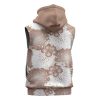 Mocha Mousse Aloha Hawaii Sleeveless Zip Hoodie Monstera Hibiscus Plumeria Seamless Vibes LT14 - Polynesian Pride