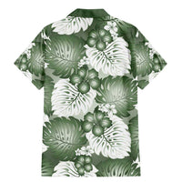 Sage Green Aloha Hawaii Family Matching Mermaid Dress and Hawaiian Shirt Monstera Hibiscus Plumeria Seamless Vibes - Polynesian Pride