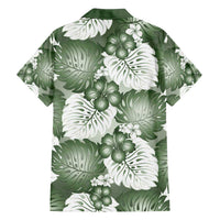 Sage Green Aloha Hawaii Family Matching Tank Maxi Dress and Hawaiian Shirt Monstera Hibiscus Plumeria Seamless Vibes - Polynesian Pride