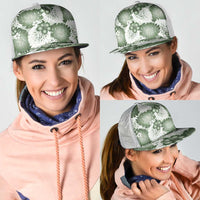 Sage Green Aloha Hawaii Mesh Trucker Cap Monstera Hibiscus Plumeria Seamless Vibes - Polynesian Pride