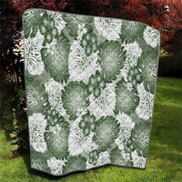 Sage Green Aloha Hawaii Quilt Monstera Hibiscus Plumeria Seamless Vibes - Polynesian Pride