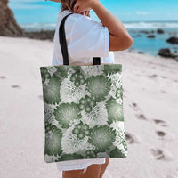 Sage Green Aloha Hawaii Tote Bag Monstera Hibiscus Plumeria Seamless Vibes - Polynesian Pride