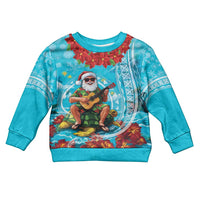Hawaii Christmas Kid Ugly Christmas Sweater Mele Kalikimaka Poinsettia Lei Polynesian - Blue LT14 Kid Blue - Polynesian Pride