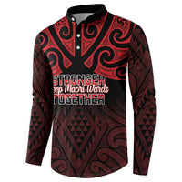 Personalised Keep Maori Wards New Zealand Button Sweatshirt Stronger Together Aotearoa Taniko - Polynesian Pride