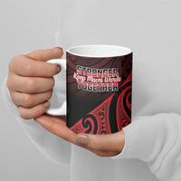 Personalised Keep Maori Wards New Zealand Ceramic Mug Stronger Together Aotearoa Taniko - Polynesian Pride