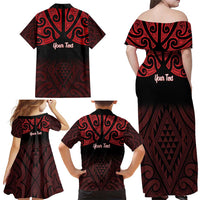 Personalised Keep Maori Wards New Zealand Family Matching Off Shoulder Maxi Dress and Hawaiian Shirt Stronger Together Aotearoa Taniko - Polynesian Pride
