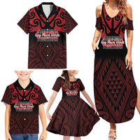 Personalised Keep Maori Wards New Zealand Family Matching Summer Maxi Dress and Hawaiian Shirt Stronger Together Aotearoa Taniko - Polynesian Pride