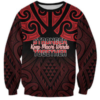 Personalised Keep Maori Wards New Zealand Sweatshirt Stronger Together Aotearoa Taniko - Polynesian Pride