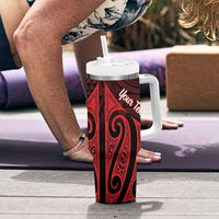 Personalised Keep Maori Wards New Zealand Tumbler With Handle Stronger Together Aotearoa Taniko - Polynesian Pride