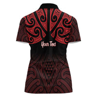 Personalised Keep Maori Wards New Zealand Women Polo Shirt Stronger Together Aotearoa Taniko - Polynesian Pride