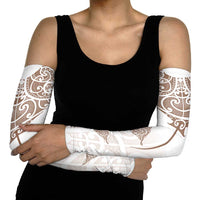 New Zealand Manta Ray Tattoo Arm Sleeves Aotearoa Maori Haehae Beige - Polynesian Pride