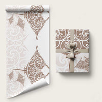 New Zealand Manta Ray Tattoo Wrapping Paper Aotearoa Maori Haehae Beige - Polynesian Pride