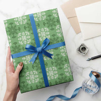 Green Hawaiian Quilt Wrapping Paper Hawaii Pineapple Monstera Palaka Motifs - Polynesian Pride