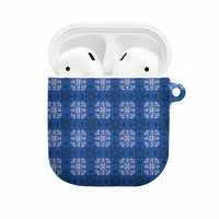 Royal Blue Hawaiian Quilt AirPods Case Hawaii Pineapple Monstera Palaka Motifs - Polynesian Pride