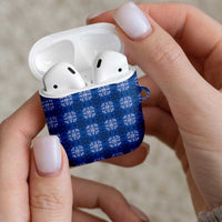 Royal Blue Hawaiian Quilt AirPods Case Hawaii Pineapple Monstera Palaka Motifs LT14 - Polynesian Pride