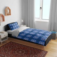 Royal Blue Hawaiian Quilt Bedding Set Hawaii Pineapple Monstera Palaka Motifs - Polynesian Pride