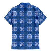 Royal Blue Hawaiian Quilt Family Matching Mermaid Dress and Hawaiian Shirt Hawaii Pineapple Monstera Palaka Motifs - Polynesian Pride