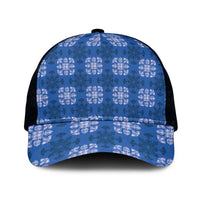 Royal Blue Hawaiian Quilt Mesh Trucker Cap Hawaii Pineapple Monstera Palaka Motifs LT14 One Size Black Royal Blue - Polynesian Pride