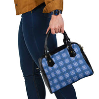 Royal Blue Hawaiian Quilt Shoulder Handbag Hawaii Pineapple Monstera Palaka Motifs LT14 - Polynesian Pride