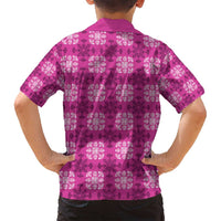 Pink Hawaiian Quilt Family Matching Puletasi and Hawaiian Shirt Hawaii Pineapple Monstera Palaka Motifs LT14 - Polynesian Pride