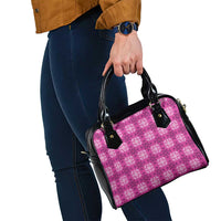 Pink Hawaiian Quilt Shoulder Handbag Hawaii Pineapple Monstera Palaka Motifs LT14 - Polynesian Pride