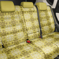 Yellow Hawaiian Quilt Back Car Seat Cover Hawaii Pineapple Monstera Palaka Motifs - Polynesian Pride