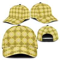 Yellow Hawaiian Quilt Classic Cap Hawaii Pineapple Monstera Palaka Motifs LT14 - Polynesian Pride