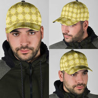 Yellow Hawaiian Quilt Classic Cap Hawaii Pineapple Monstera Palaka Motifs LT14 - Polynesian Pride