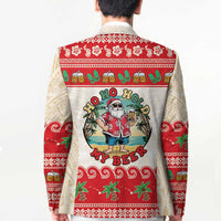 Mele Kalikimaka Hawaii Blazer Funny Beer-Loving Santa Hawaiian Tropical - Polynesian Pride