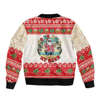 Mele Kalikimaka Hawaii Bomber Jacket Funny Beer-Loving Santa Hawaiian Tropical - Polynesian Pride